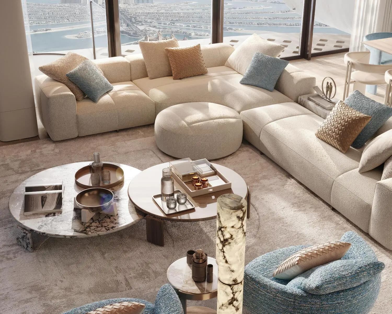 Elegant furnished living room at The Alba Residences