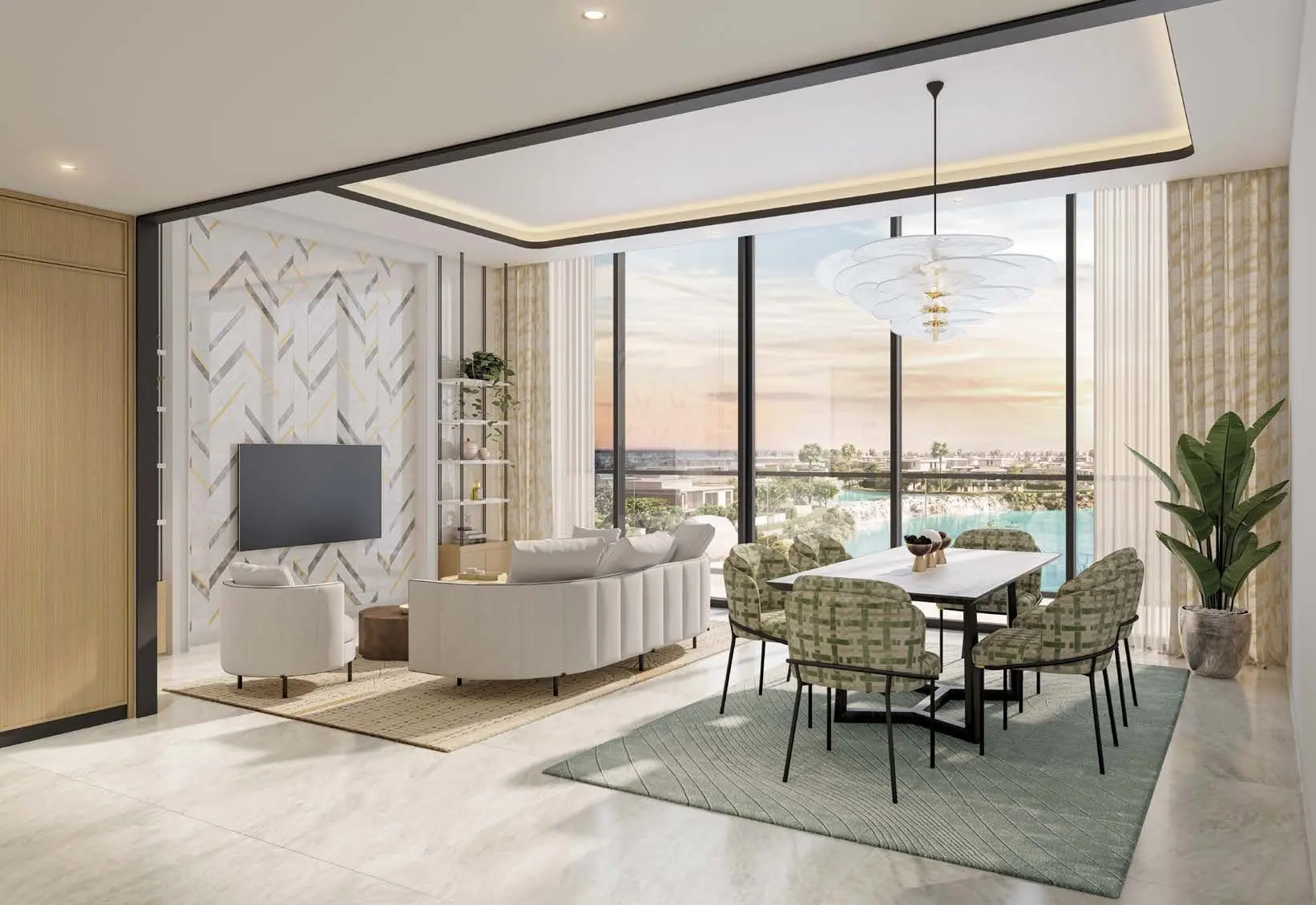 Azizi Venice 10 modern apartment living room
