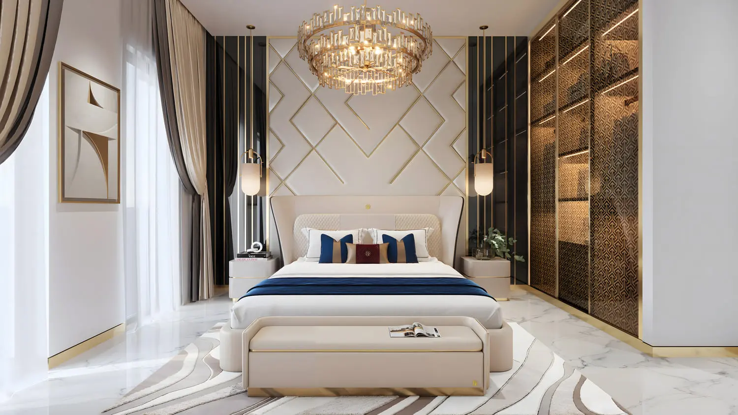Bayz 102 by Danube luxury bedroom interior in Business Bay