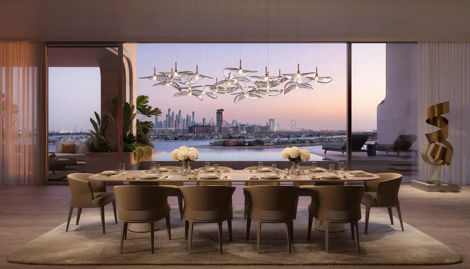 Luxury waterfront lounge at The Alba Residences by OMNIYAT