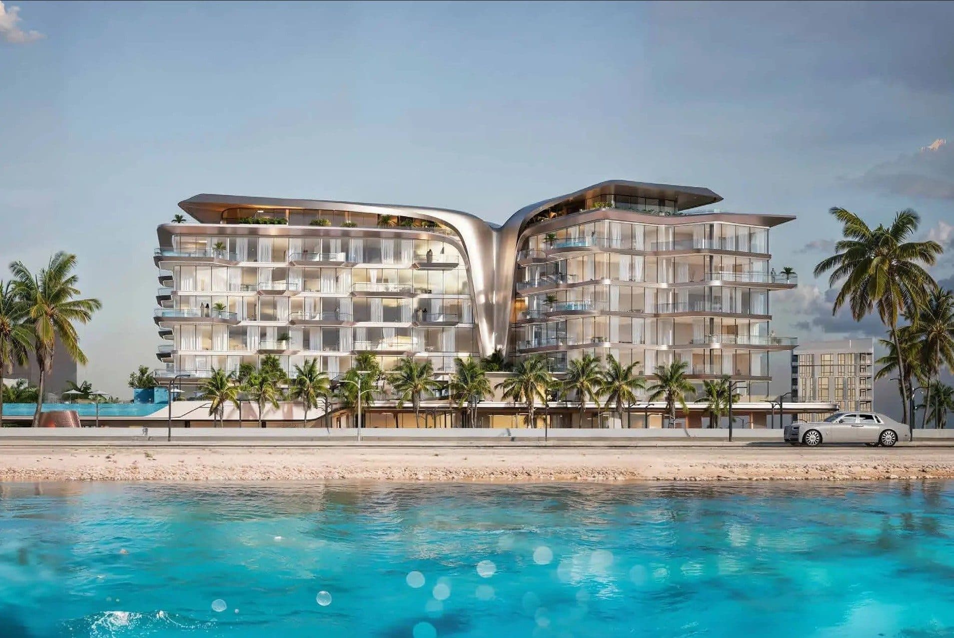 DO Residences by ONE Development waterfront exterior in Dubai Islands