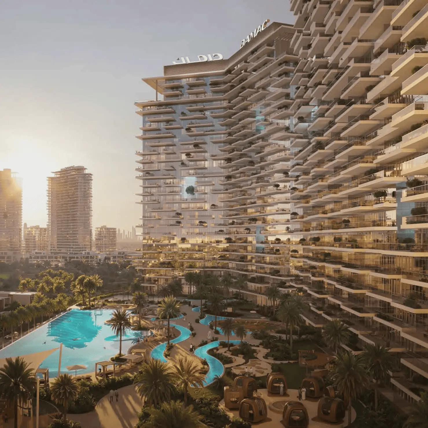 DAMAC District luxury residential towers in DAMAC Hills