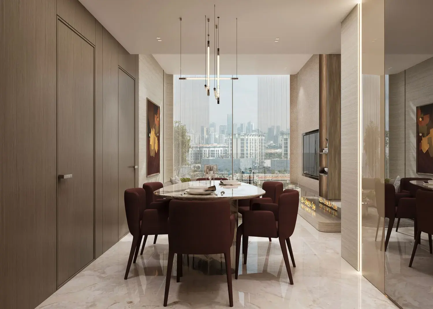 Rabdan Avenue modern apartment dining and living interior