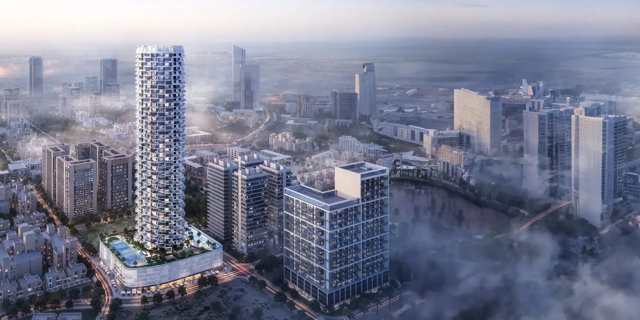 Binghatti Grove exterior architecture by Binghatti Developers in JVC
